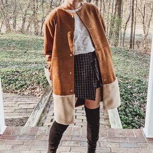 Zara faux suede, faux fur coat